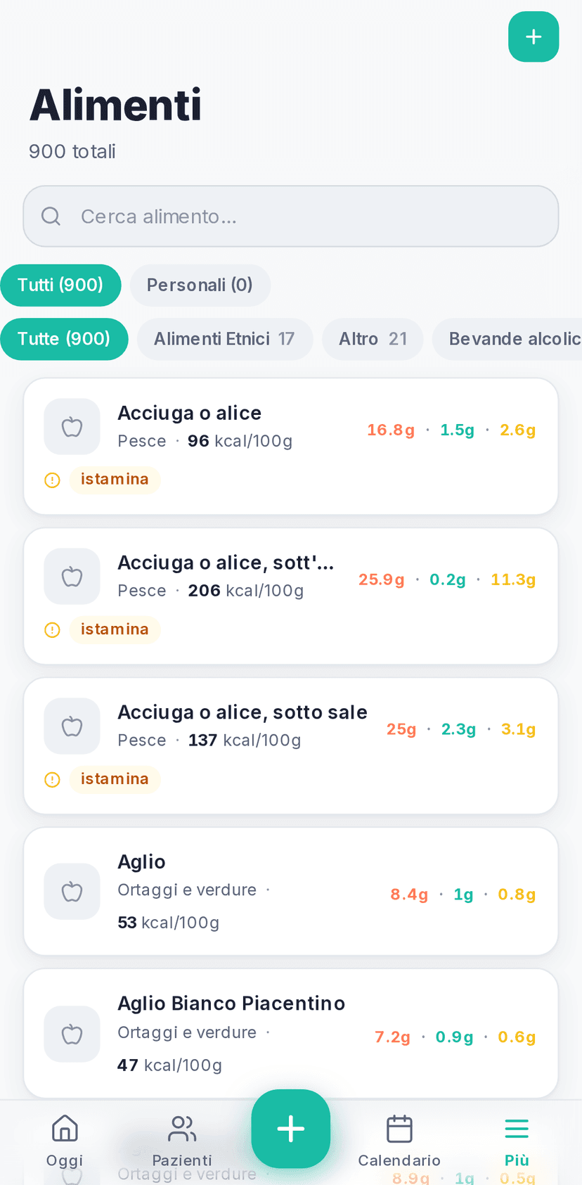 Gestionale GoDieta del nutrizionista su smartphone: analisi BIA